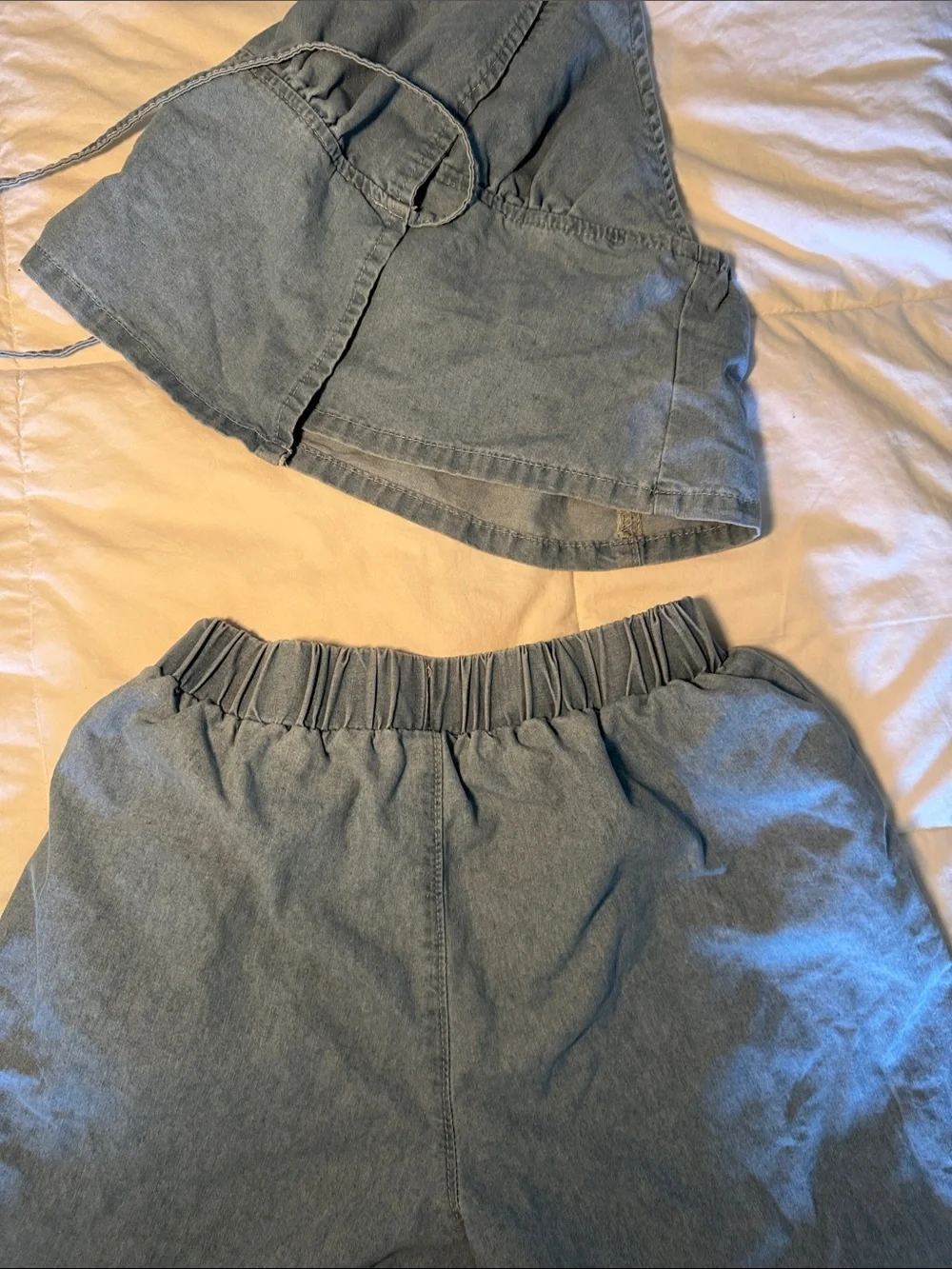 Two-Piece Halter Top and Wide-Leg Pants Set - Slate Gray